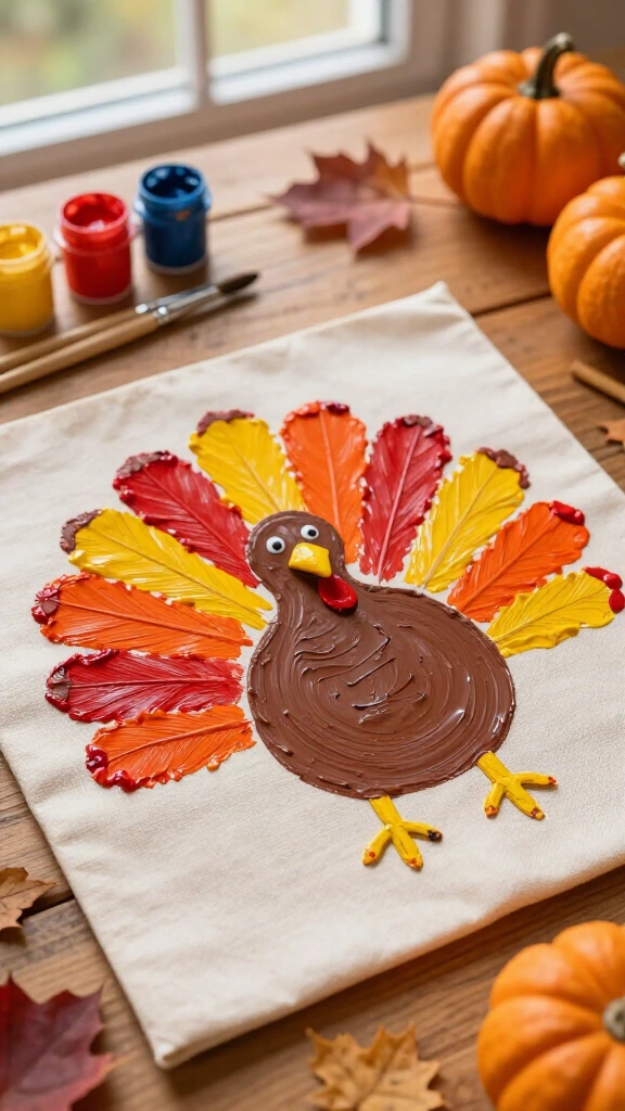 Turkey footprint canvas