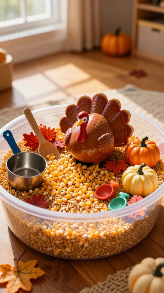 Turkey sensory bin