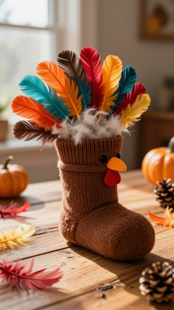 Colorful sock turkey