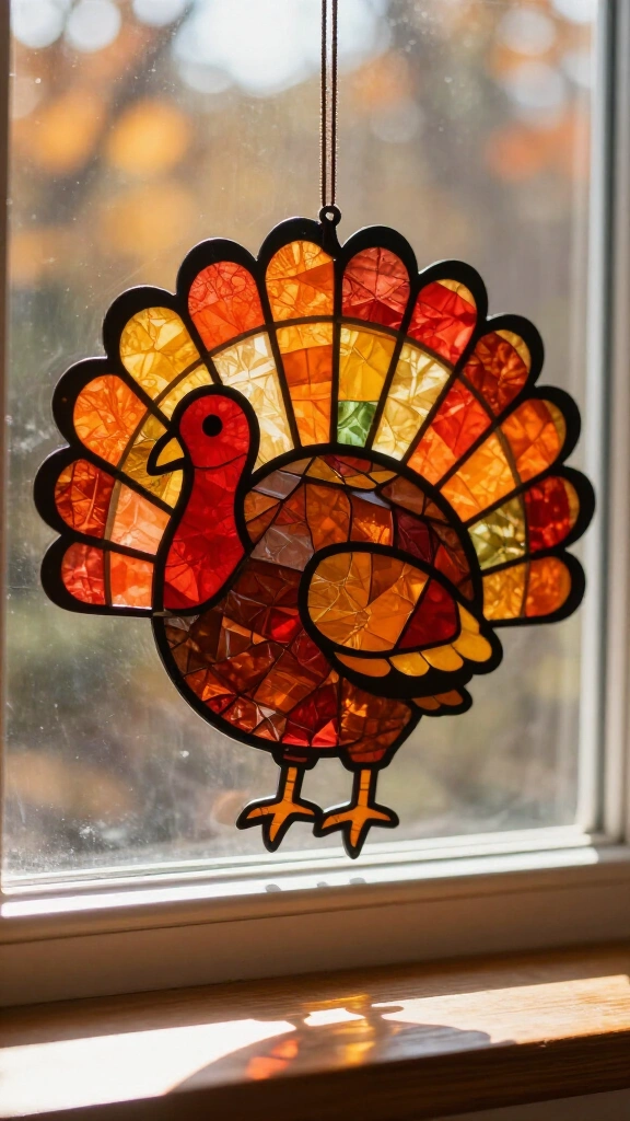 Tissue paper gobbler suncatcher