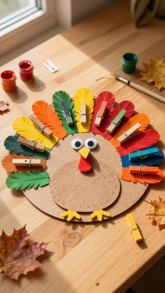 Clothespin feather sorting turkey