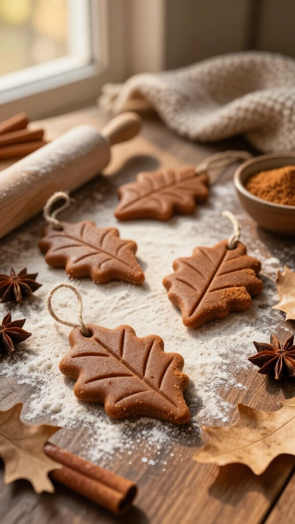 Cinnamon roll scented salt dough ornaments