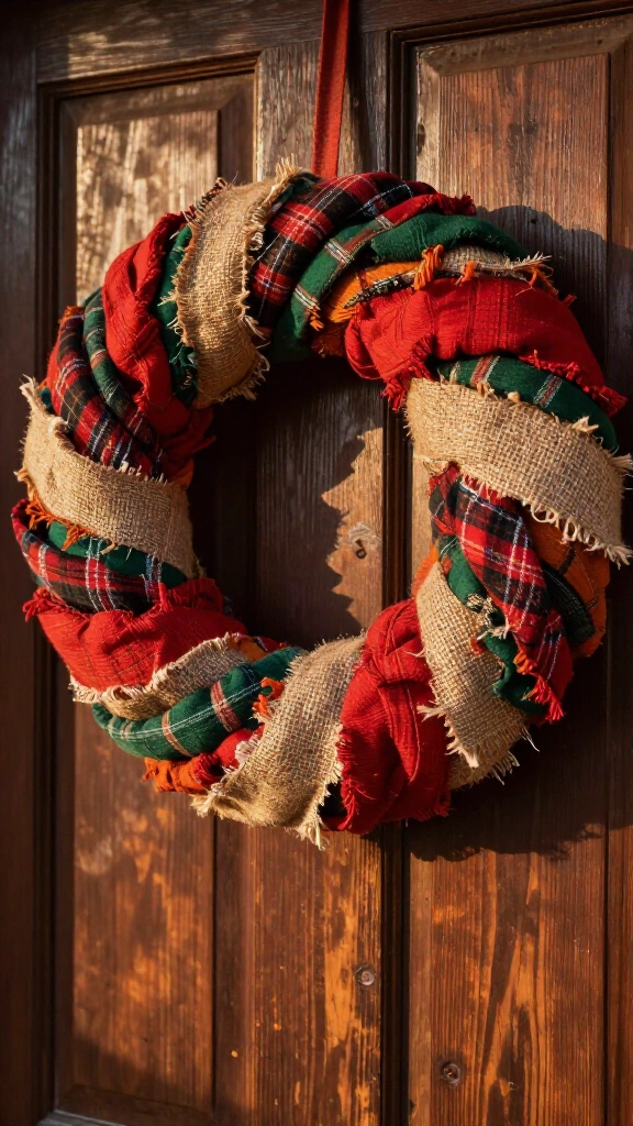 DIY fabric rag wreath