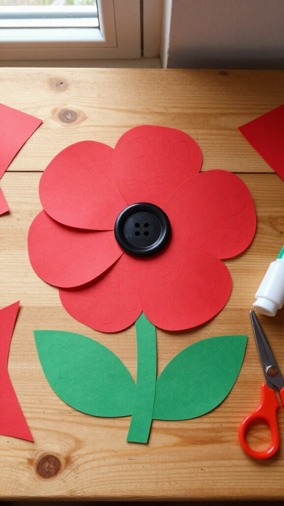 Handprint Poppy Flower Craft