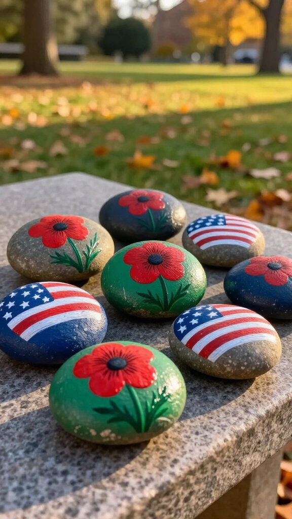 Painted Rock Peace & Poppy Markers