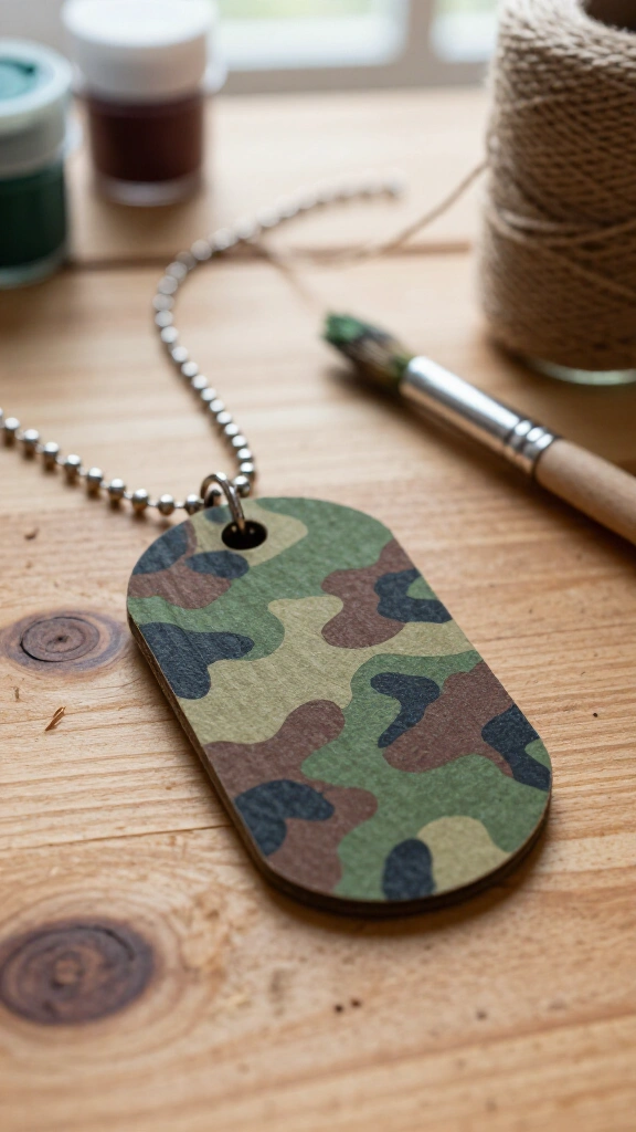 Camouflage Dog Tag Necklace