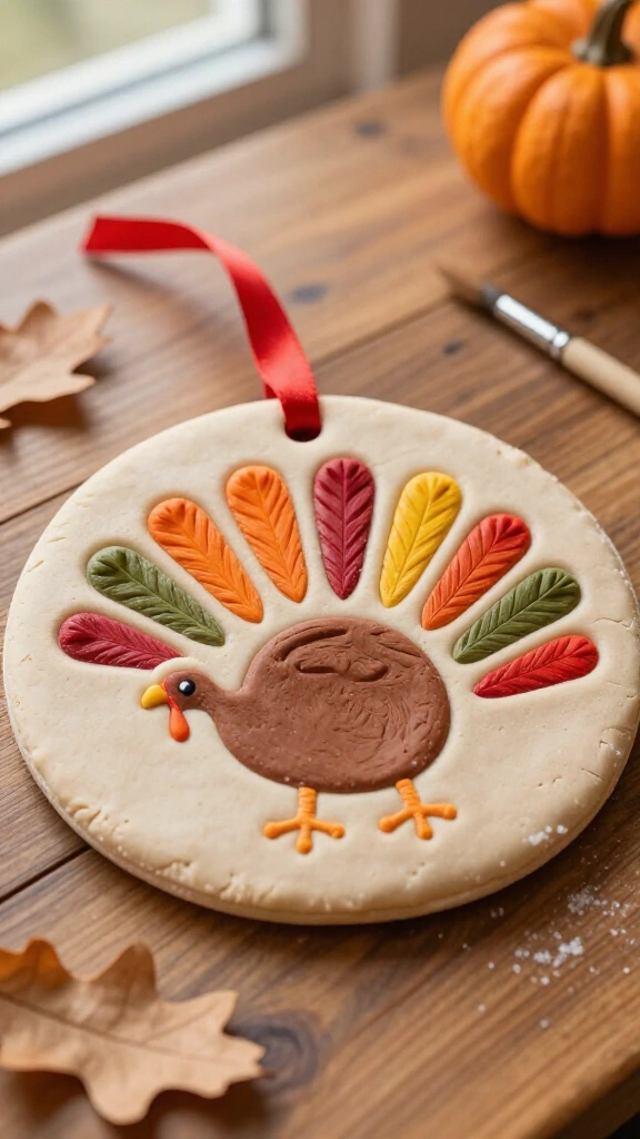 Classic salt dough turkey handprint keepsake