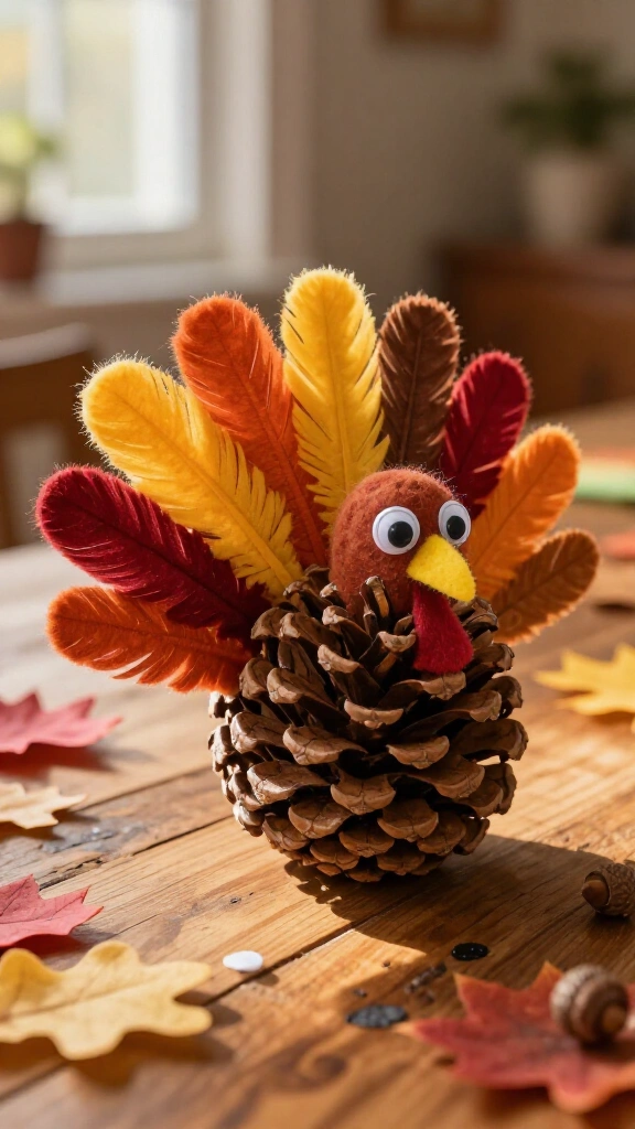 Pinecone turkey craft