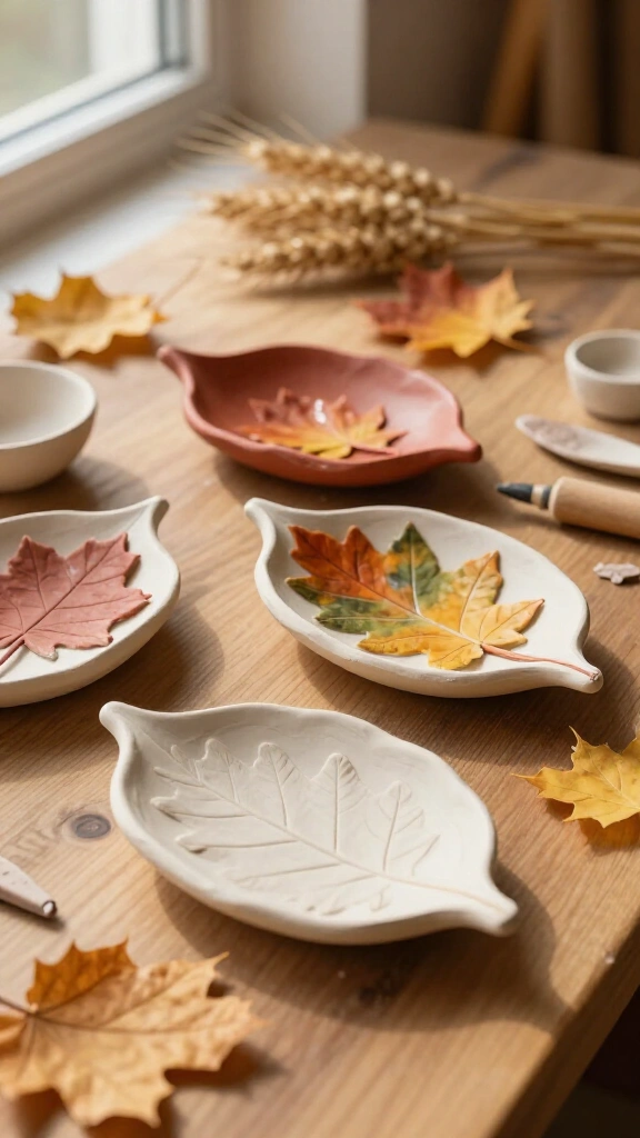Clay leaf dishes