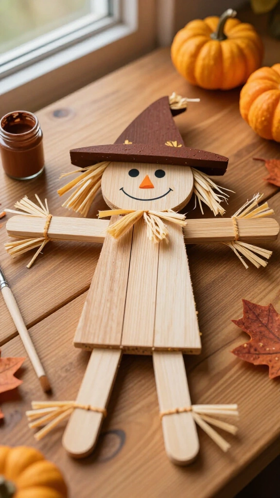 Popsicle stick scarecrow
