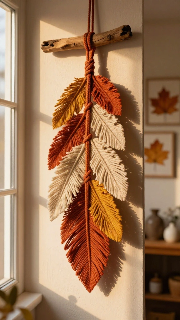 Macramé Feather Wall Hanging