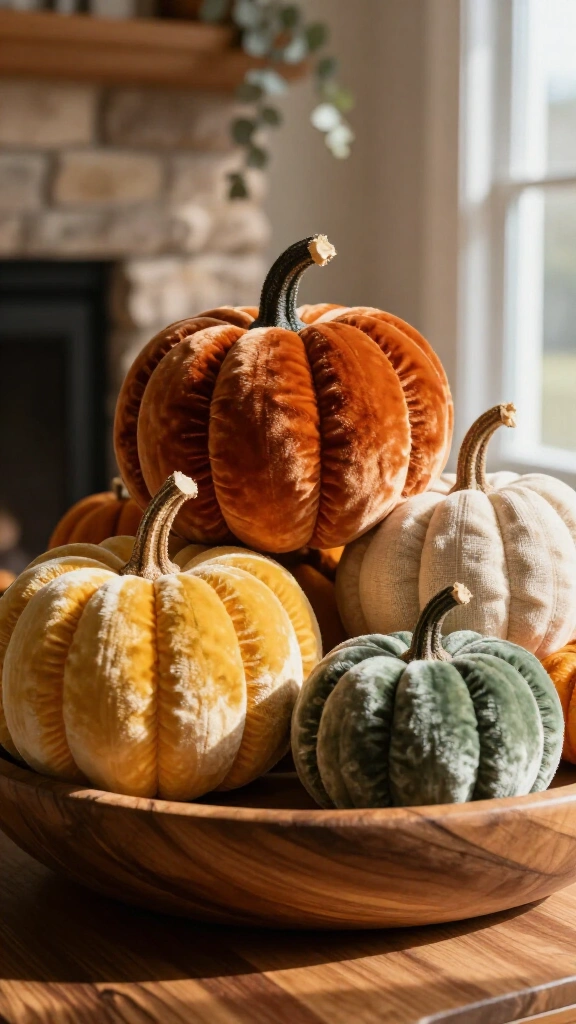 Velvet &amp; Linen Plush Pumpkins