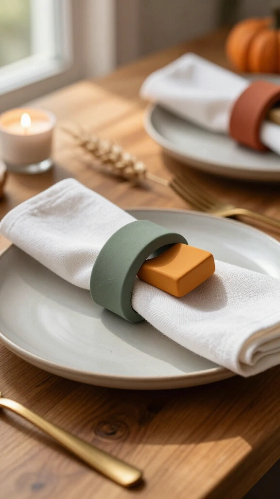 Modern Polymer Clay Napkin Rings