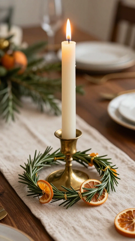 Brass &amp; Rosemary Candle Rings