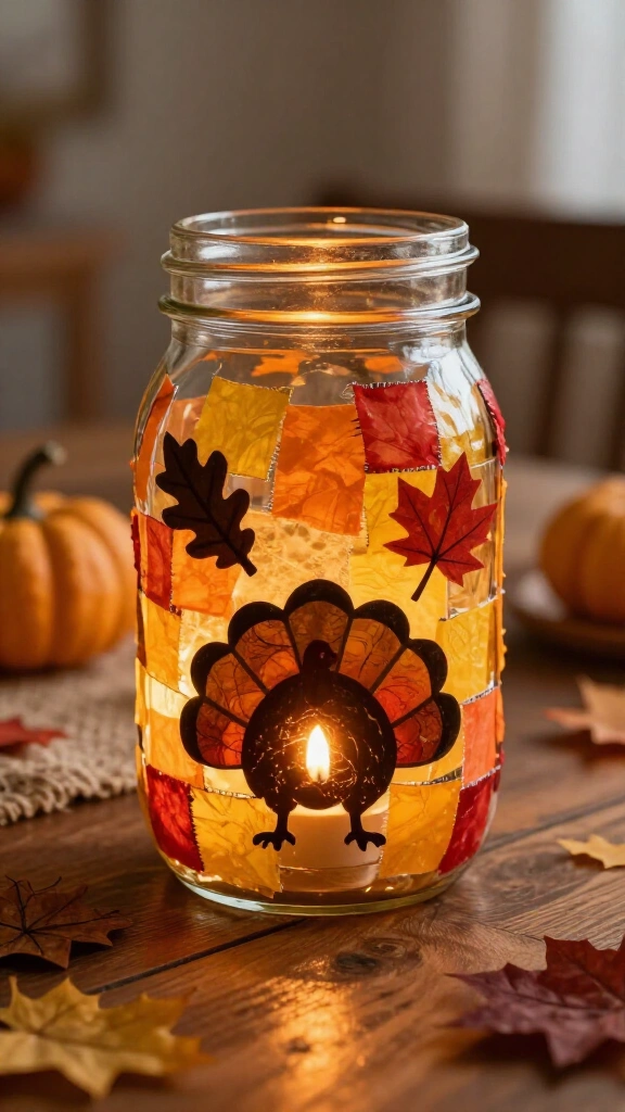 Mason jar gratitude lanterns