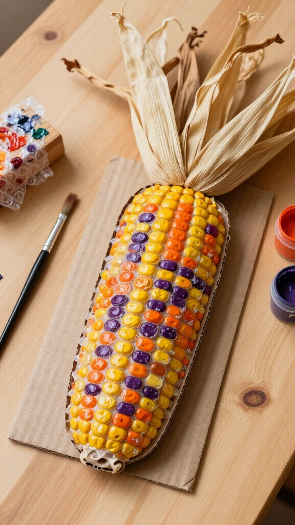 Bubble wrap stamped corn cobs