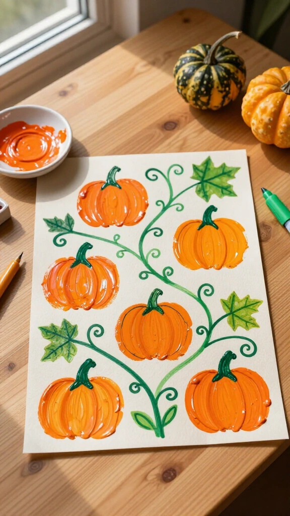Fingerprint pumpkin patch art