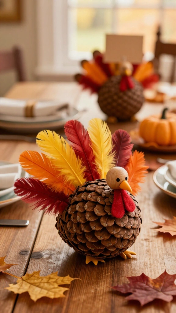 Backyard pinecone turkeys