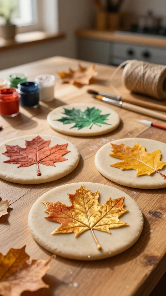 Salt dough leaf imprints