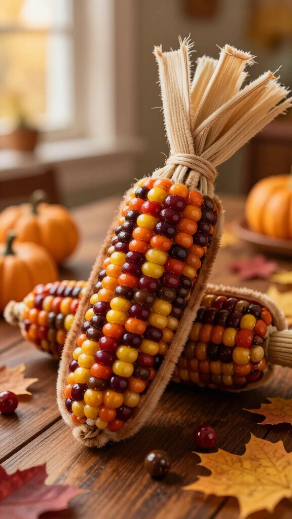 Beaded pipe cleaner Indian corn