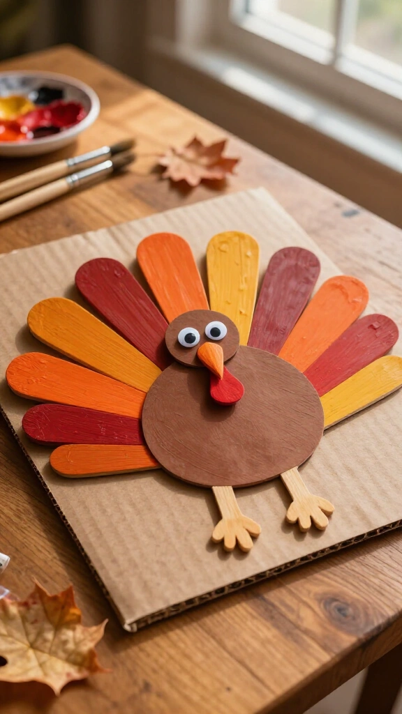 Popsicle stick gobbler fan