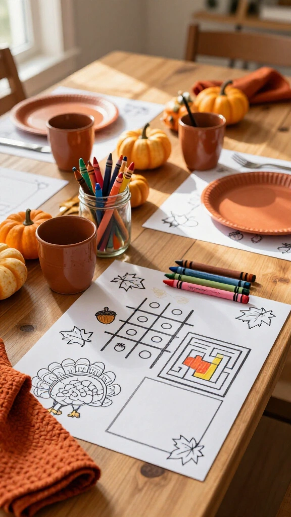 Printable Thanksgiving activity placemats