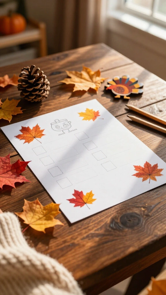 Printable Thanksgiving scavenger hunt