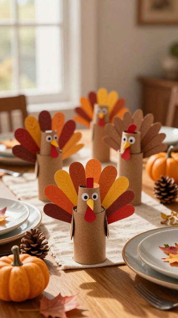 Upcycled toilet paper roll hand turkey