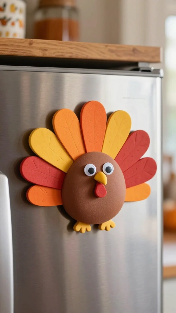 Foam shape hand turkey magnet
