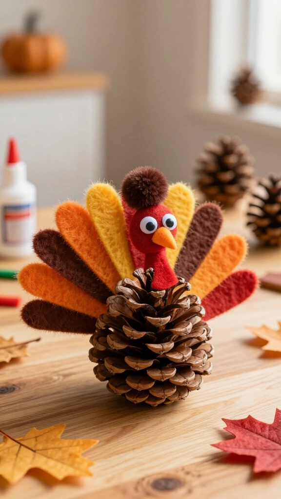 Pinecone turkey friend