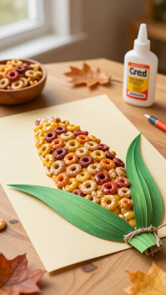 Cheerio Indian corn craft