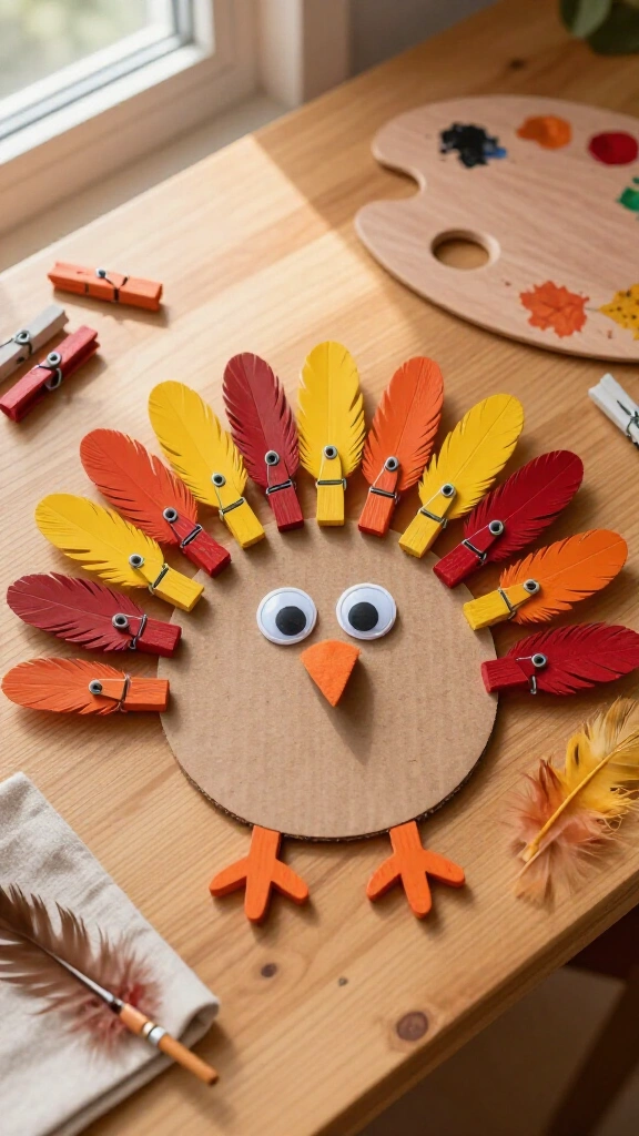 Clothespin Feather Turkey