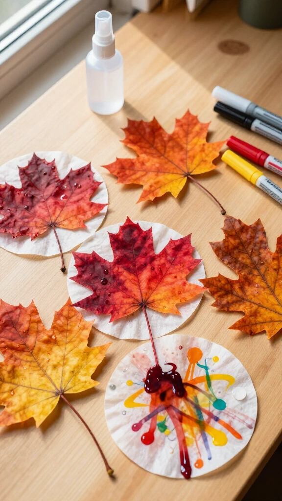 Coffee Filter Autumn Leaves