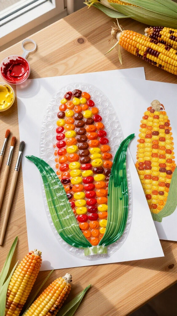 Bubble wrap printed Indian corn