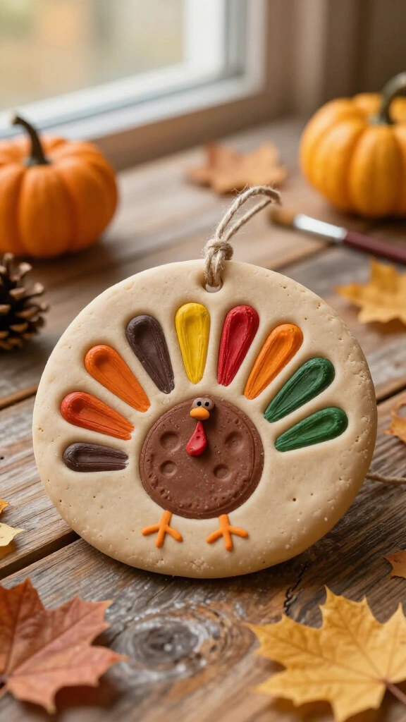 Salt dough handprint turkey keepsake
