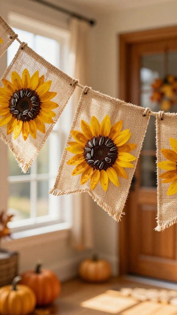 Handprint sunflower fall banner