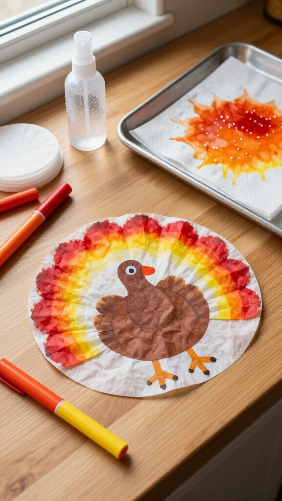 Coffee filter turkey craft