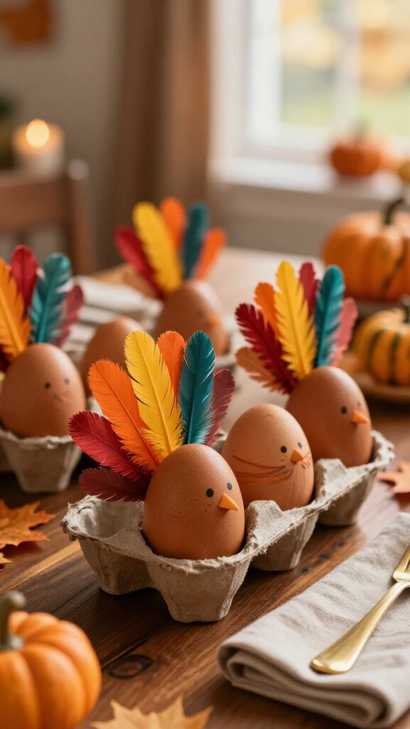 Egg carton turkey craft
