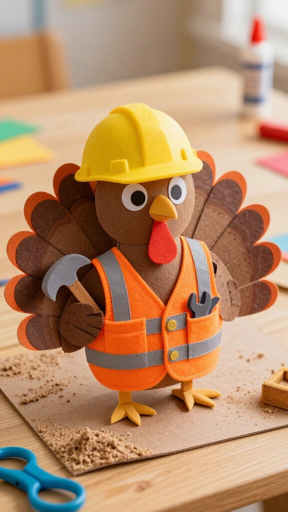 The cool construction worker turkey