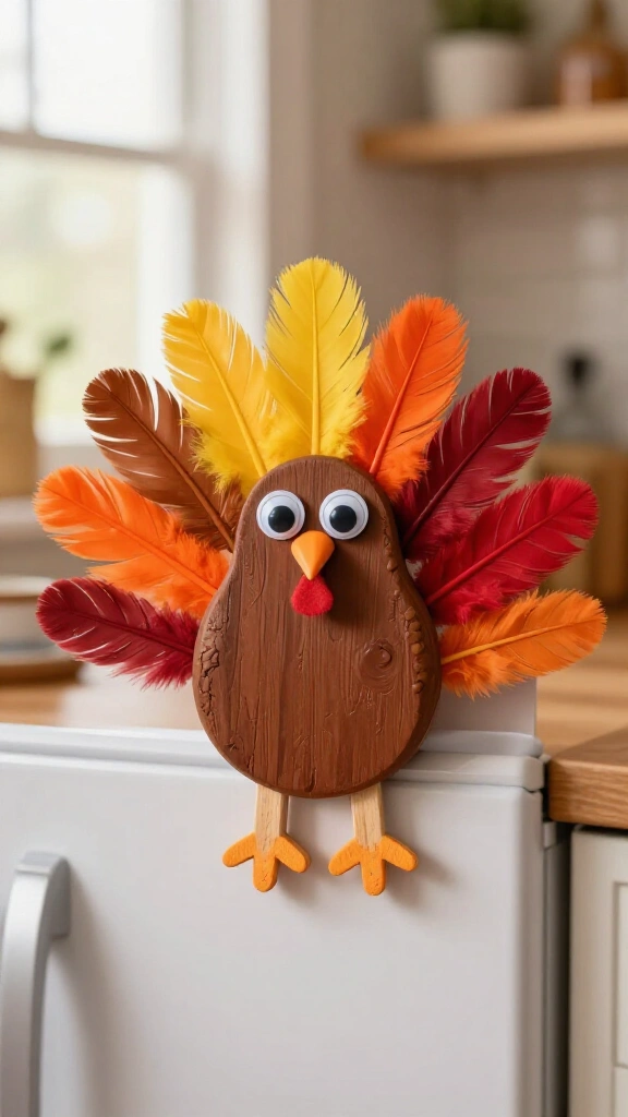 Popsicle stick turkey craft