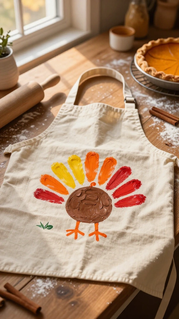 Handprint turkey keepsake apron