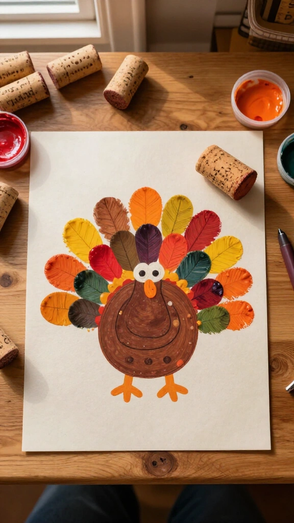 Wine cork turkey stamps