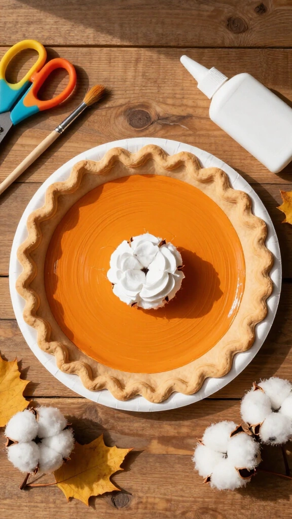 Paper plate Thanksgiving pie craft
