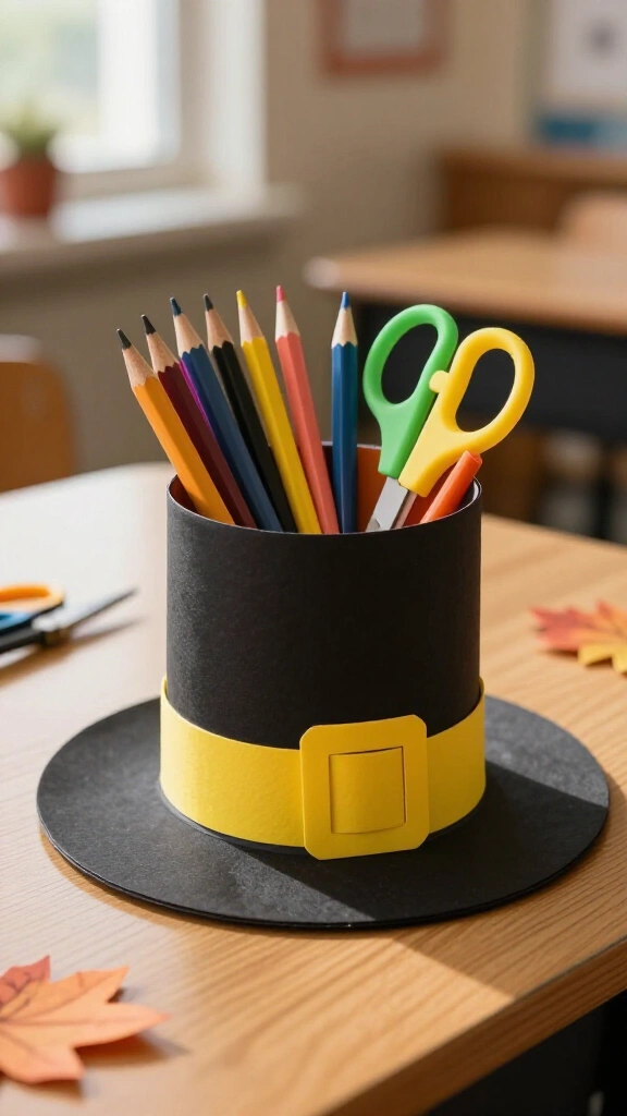 DIY Pilgrim hat pencil holders