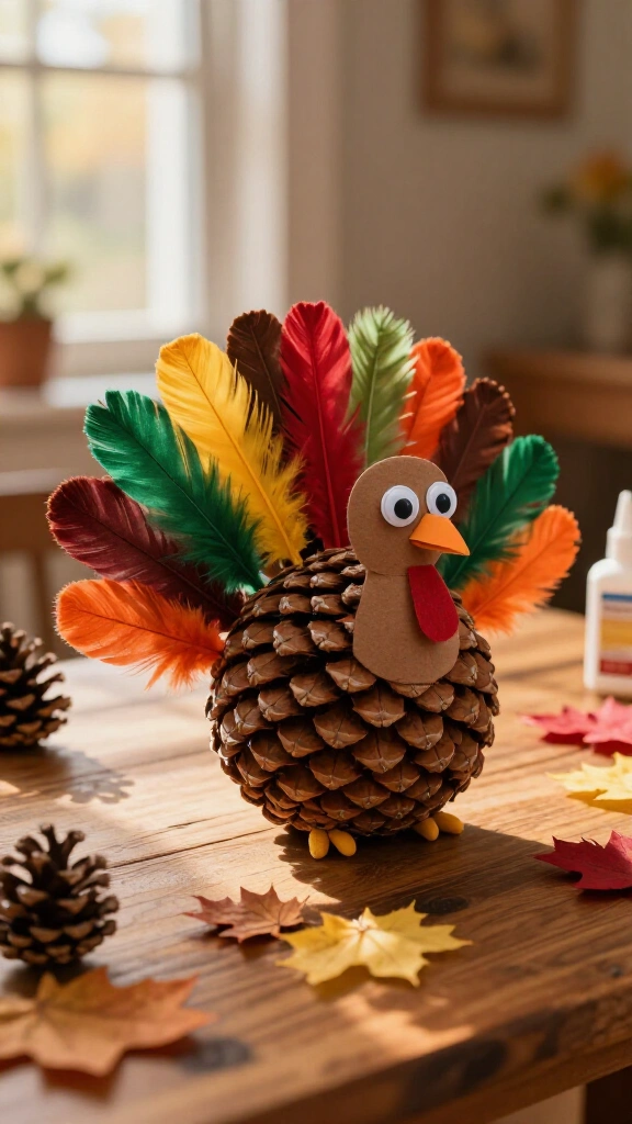 Pinecone turkey craft