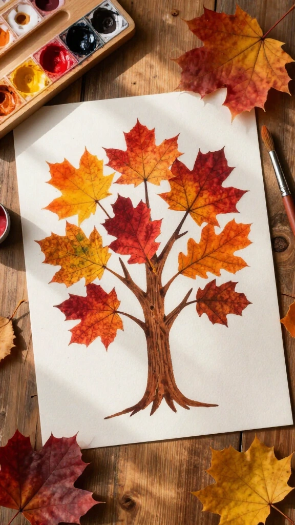 Leaf print gratitude tree
