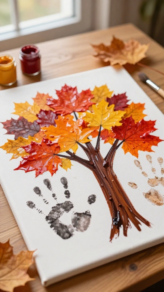 Fingerprint fall tree canvas