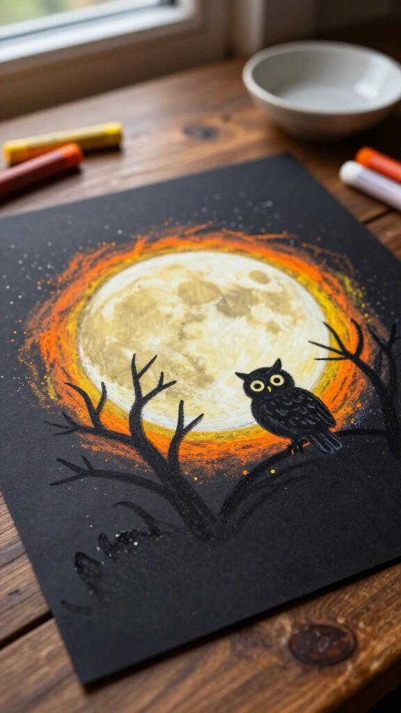Chalk pastels harvest moon