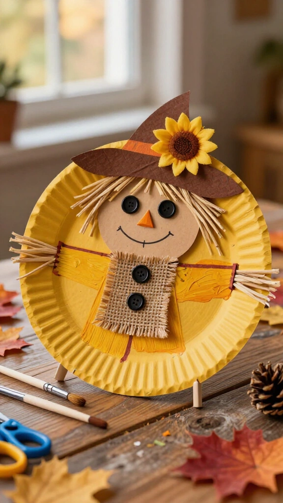 Paper plate scarecrow craft