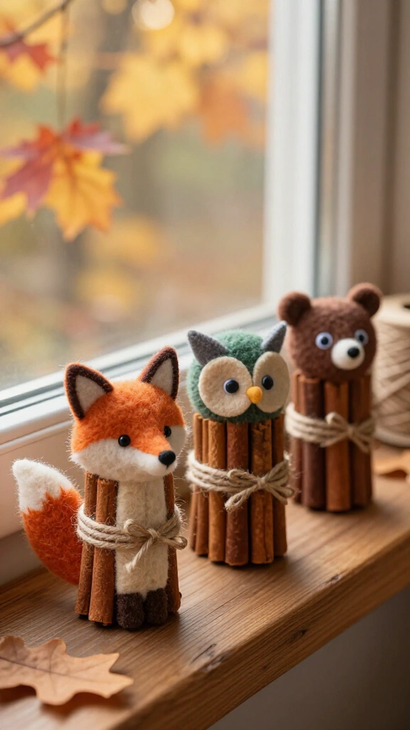 Cinnamon stick woodland animals